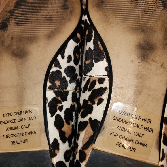 Banana Republic calf hair cheetah print flats. Real fur shoes. - Picture 5 of 5